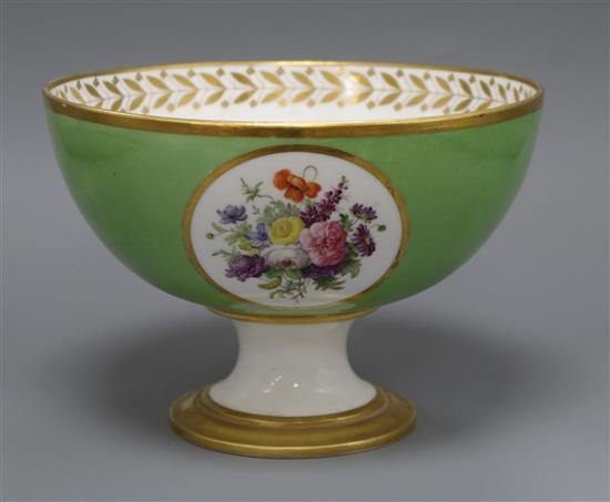 A Sevres green ground tazza, First Empire (1804-1814) diameter 21.5cm